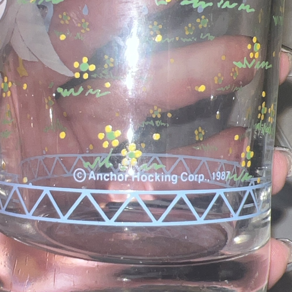 Vintage 1987 Anchor Hocking Country Geese Glasses Set of 4 Blue Ribbon Ducks - Picture 7 of 7
